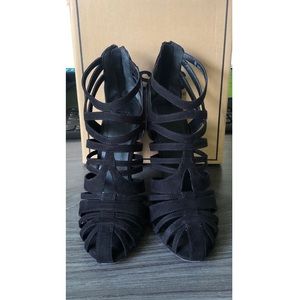 Asos Black Caged Heels; Size UK 8,  US 10